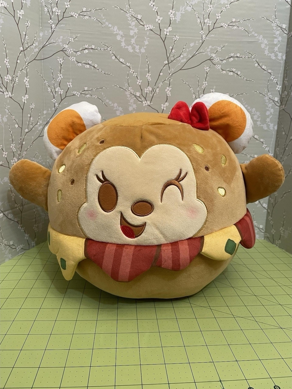 Disney Tan and Red Winking Bear Plush with Scarf